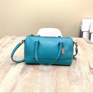 Coach Saffiano leather mini satchel crossbody bag